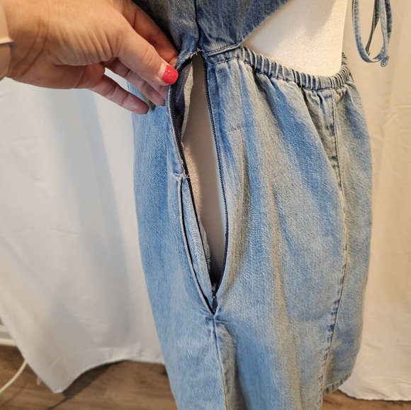 Hollister Denim Square-Neck Dress Size‎ M NWOT - Picture 6 of 9